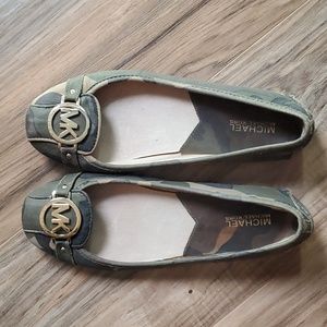 Michael Kors leather camo flat